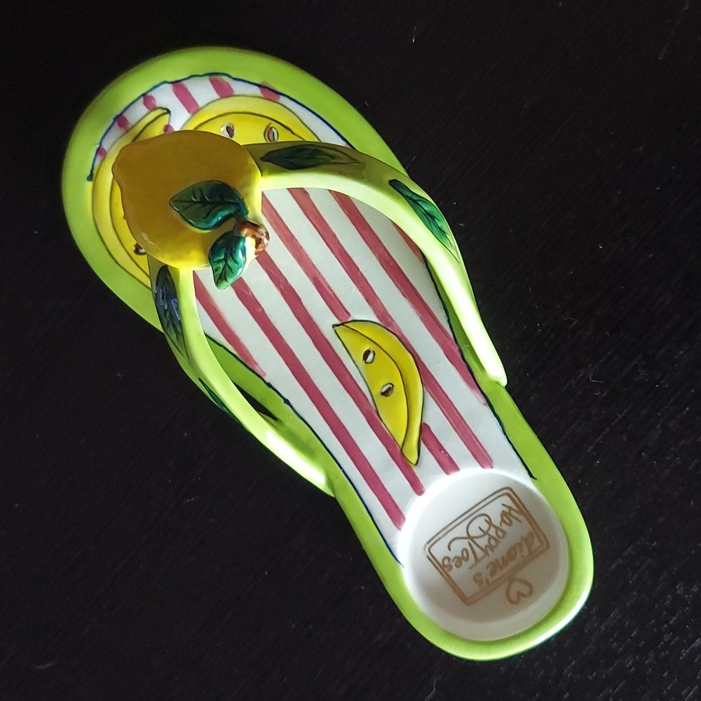 Diane Artware Character Collectibles Ceramic Lemon Beach Flip Flop Votive Holder